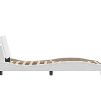 Bettgestell mit Kopfteil Weiß 90x190 cm Kunstleder