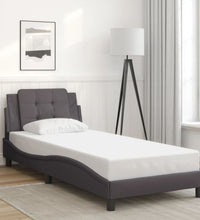 Bettgestell mit Kopfteil Grau 90x190 cm Kunstleder