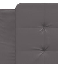 Bettgestell mit Kopfteil Grau 90x190 cm Kunstleder