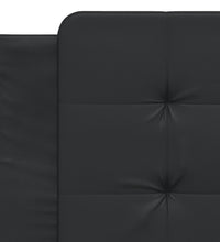 Bettgestell mit Kopfteil Schwarz 90x200 cm Kunstleder