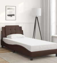 Bettgestell mit Kopfteil Braun 90x200 cm Kunstleder