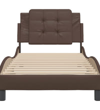 Bettgestell mit Kopfteil Braun 90x200 cm Kunstleder