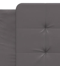 Bettgestell mit Kopfteil Grau 90x200 cm Kunstleder