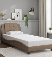 Bettgestell mit Kopfteil Cappuccino-Braun 90x200 cm Kunstleder