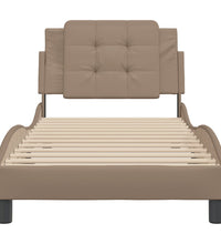 Bettgestell mit Kopfteil Cappuccino-Braun 90x200 cm Kunstleder