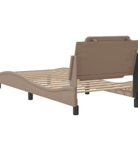 Bettgestell mit Kopfteil Cappuccino-Braun 90x200 cm Kunstleder