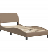 Bettgestell mit Kopfteil Cappuccino-Braun 90x200 cm Kunstleder