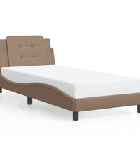 Bettgestell mit Kopfteil Cappuccino-Braun 90x200 cm Kunstleder