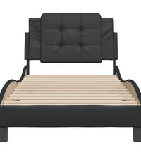 Bettgestell mit Kopfteil Schwarz 100x200 cm Kunstleder