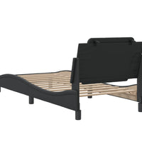 Bettgestell mit Kopfteil Schwarz 100x200 cm Kunstleder