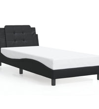 Bettgestell mit Kopfteil Schwarz 100x200 cm Kunstleder