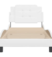 Bettgestell mit Kopfteil Weiß 100x200 cm Kunstleder