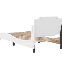 Bettgestell mit Kopfteil Weiß 100x200 cm Kunstleder