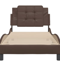 Bettgestell mit Kopfteil Braun 100x200 cm Kunstleder