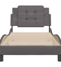 Bettgestell mit Kopfteil Grau 100x200 cm Kunstleder