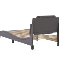 Bettgestell mit Kopfteil Grau 100x200 cm Kunstleder