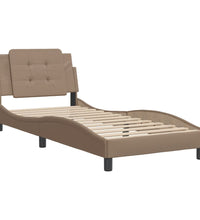 Bettgestell mit Kopfteil Cappuccino-Braun 100x200 cm Kunstleder