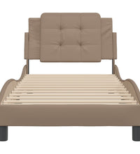 Bettgestell mit Kopfteil Cappuccino-Braun 100x200 cm Kunstleder