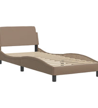 Bettgestell mit Kopfteil Cappuccino-Braun 100x200 cm Kunstleder