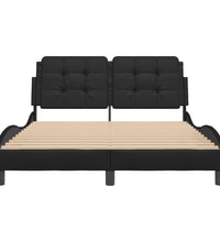 Bettgestell mit Kopfteil Schwarz 120x200 cm Kunstleder