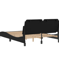 Bettgestell mit Kopfteil Schwarz 120x200 cm Kunstleder