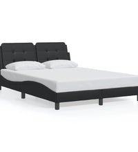 Bettgestell mit Kopfteil Schwarz 120x200 cm Kunstleder