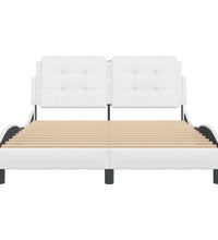 Bettgestell mit Kopfteil Weiß 120x200 cm Kunstleder