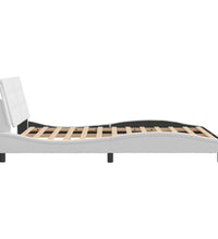 Bettgestell mit Kopfteil Weiß 120x200 cm Kunstleder