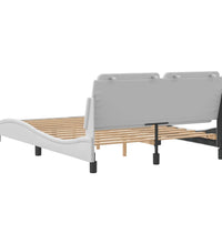 Bettgestell mit Kopfteil Weiß 120x200 cm Kunstleder