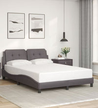 Bettgestell mit Kopfteil Grau 120x200 cm Kunstleder