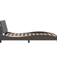 Bettgestell mit Kopfteil Grau 120x200 cm Kunstleder