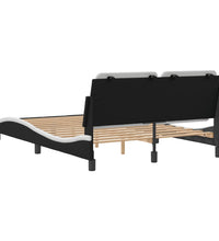 Bettgestell mit Kopfteil Schwarz und Weiß 120x200 cm Kunstleder