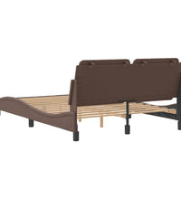 Bettgestell mit Kopfteil Braun 140x190 cm Kunstleder