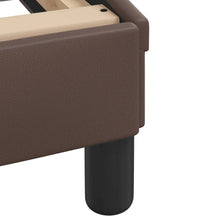 Bettgestell mit Kopfteil Braun 140x190 cm Kunstleder