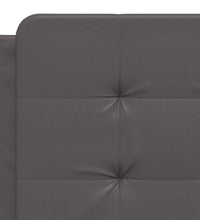 Bettgestell mit Kopfteil Grau 140x190 cm Kunstleder