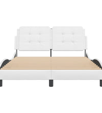 Bettgestell mit Kopfteil Weiß 140x200 cm Kunstleder