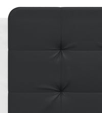 Bettgestell mit Kopfteil Weiß und Schwarz 140x200 cm Kunstleder