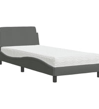 Bett mit Matratze Dunkelgrau 80x200 cm Stoff