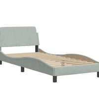 Bett mit Matratze Hellgrau 80x200 cm Samt