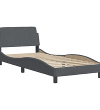Bett mit Matratze Dunkelgrau 80x200 cm Samt