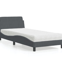 Bett mit Matratze Dunkelgrau 80x200 cm Samt