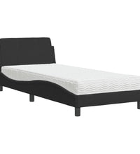 Bett mit Matratze Schwarz 80x200 cm Samt