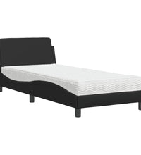 Bett mit Matratze Schwarz 80x200 cm Kunstleder