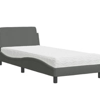 Bett mit Matratze Dunkelgrau 90x190 cm Stoff