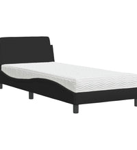 Bett mit Matratze Schwarz 90x190 cm Stoff