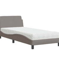 Bett mit Matratze Taupe 90x190 cm Stoff