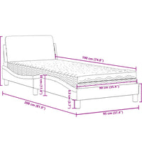Bett mit Matratze Taupe 90x190 cm Stoff