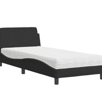 Bett mit Matratze Schwarz 90x190 cm Samt