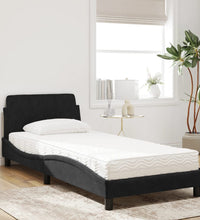 Bett mit Matratze Schwarz 90x190 cm Samt