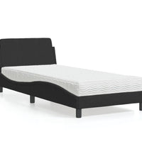 Bett mit Matratze Schwarz 90x190 cm Samt